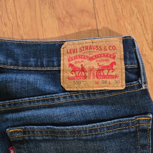 Levi 510 Mens Blue Jeans Size 36 - Picture 5 of 6